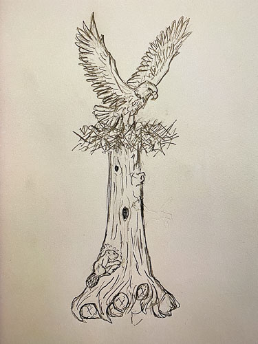 May 26, 2021 Eagle Carving Sketch